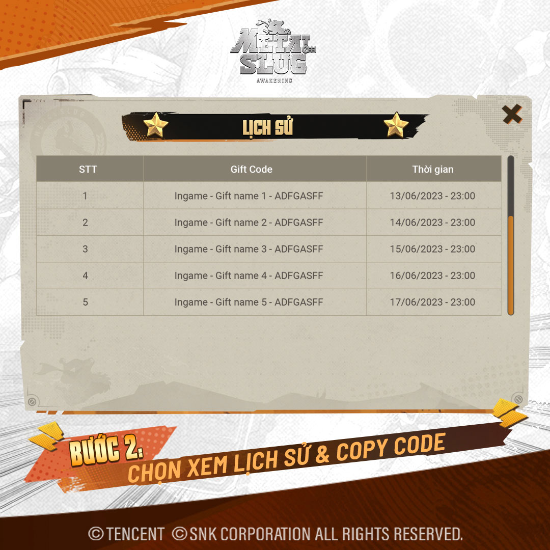 Danh sách Code Metal Slug: Awakening mới nhất hôm nay Siêu khủng 22101028-huong-dan-code-metal-slug-2