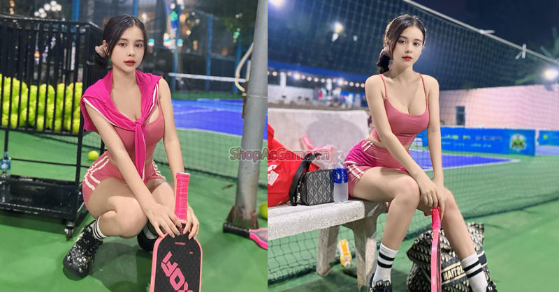 Cô nàng khoe nhan sắc ngọt ngào trên sân pickleball