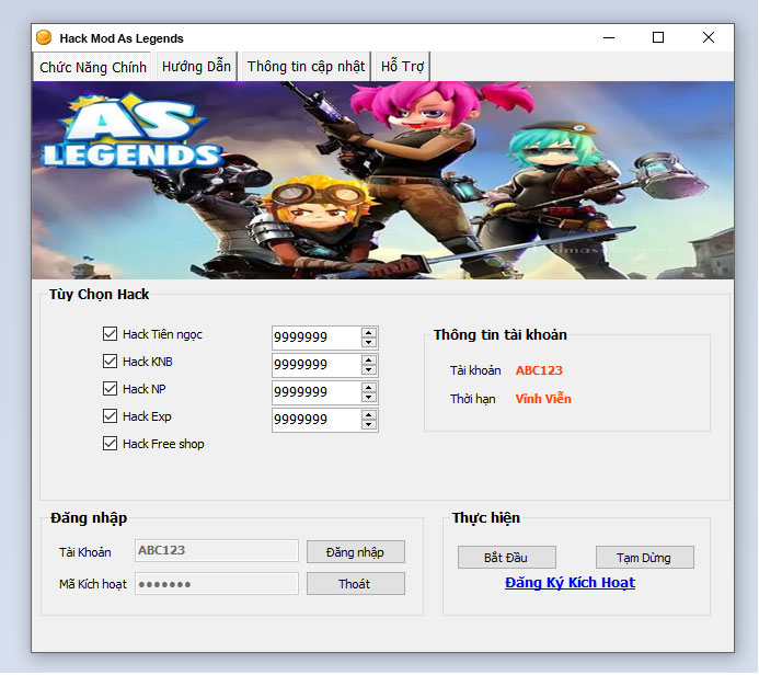 Hack Mod As Legends Thành Công 100%