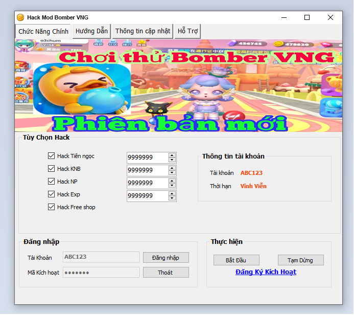 Hack Mod Bomber VNG Thành Công 100%