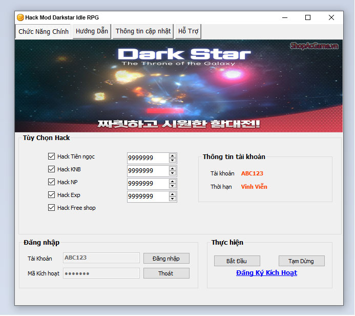 Hack Mod Darkstar Idle RPG