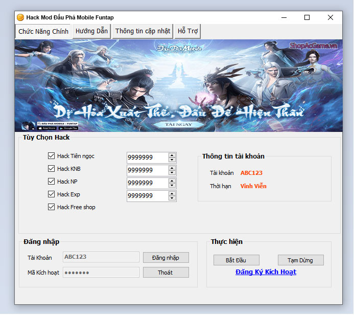 Hack Mod Đấu Phá Mobile Funtap