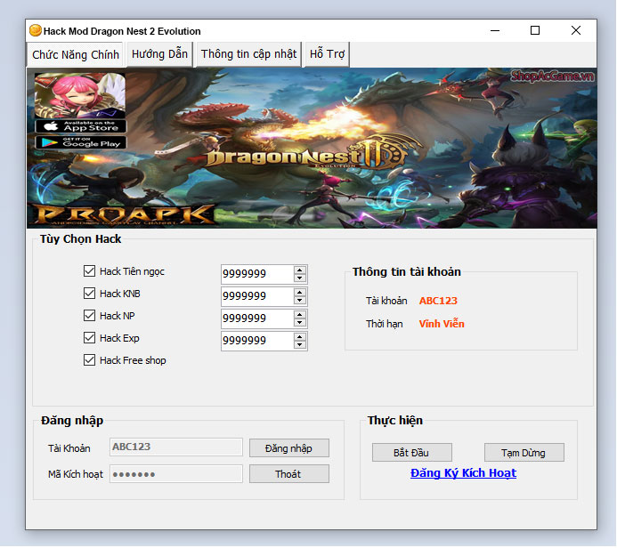 Hack Mod Dragon Nest 2 Evolution