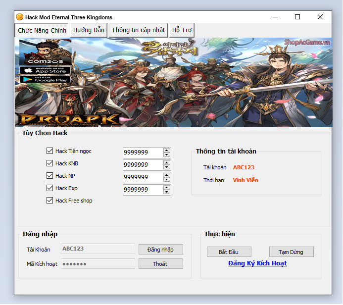 Hack Mod Eternal Three Kingdoms