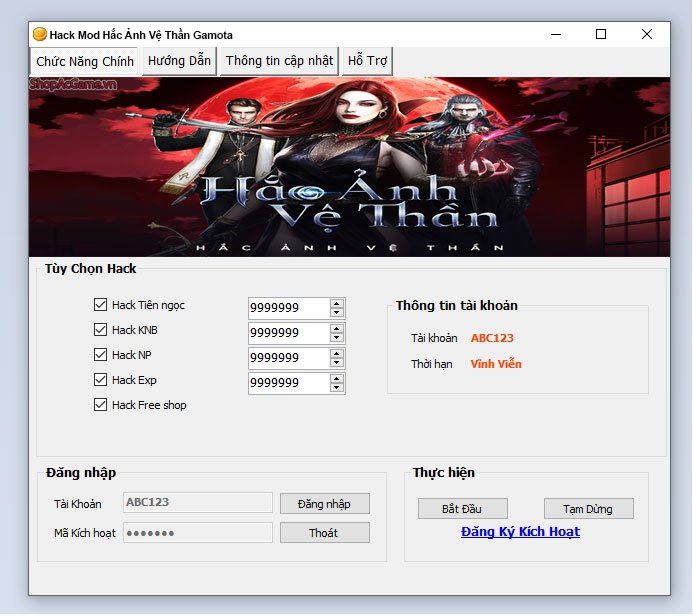 Hack Mod Hắc Ảnh Vệ Thần Gamota