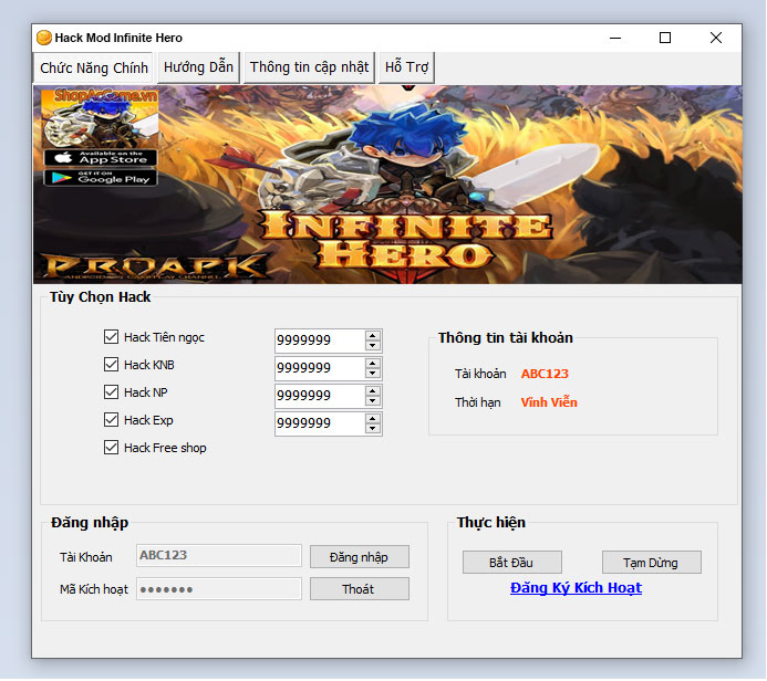 Hack Mod Infinite Hero Thành Công 100%