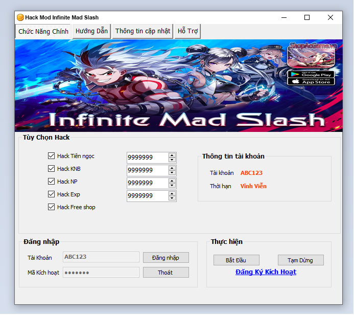 Hack Mod Infinite Mad Slash