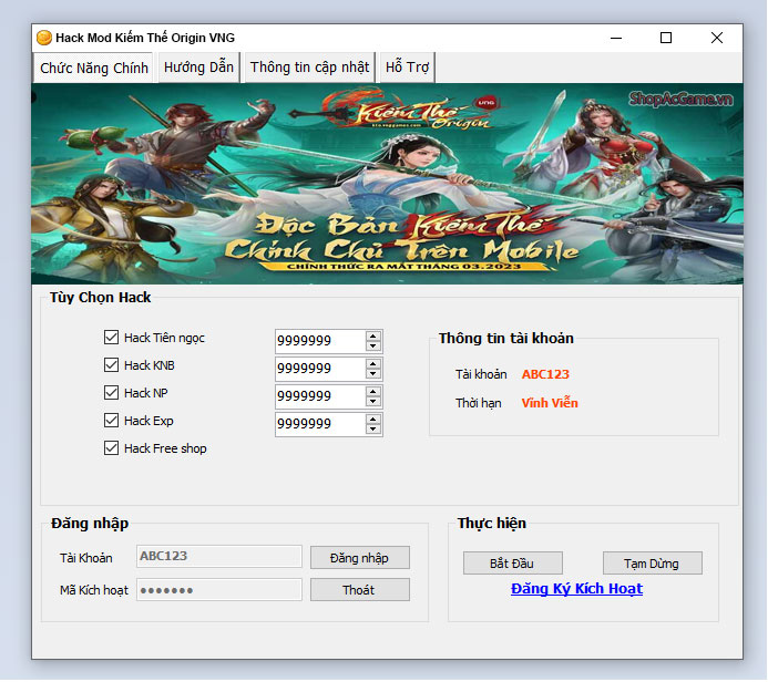 Hack Mod Kiếm Thế Origin VNG