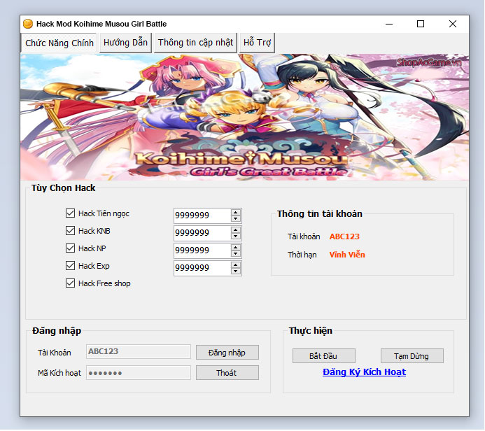 Hack Mod Koihime Musou Girl Battle