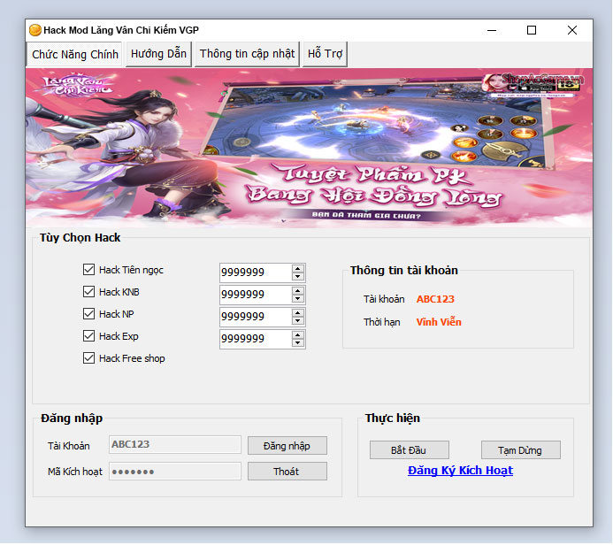 Hack Mod Lăng Vân Chi Kiếm VGP