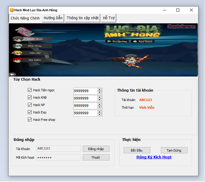 Hack Mod Lục Địa Anh Hùng