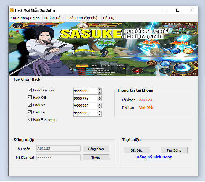 Hack Mod Nhẫn Giả Online