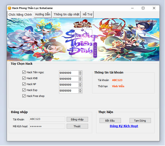 Hack Mod Phong Thần Lục SohaGame