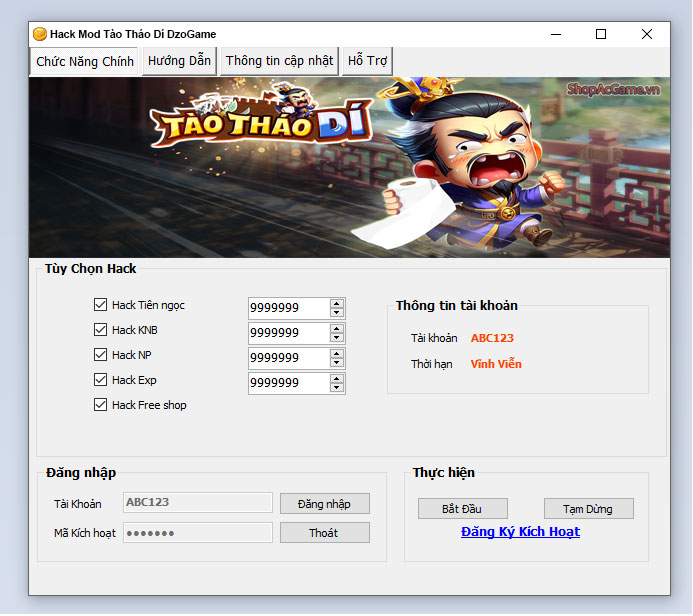Hack Mod Tào Tháo Dí DzoGame