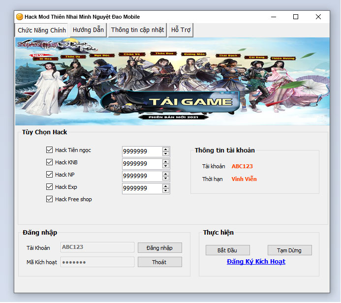 Hack Mod Thiên Nhai Minh Nguyệt Đao Mobile