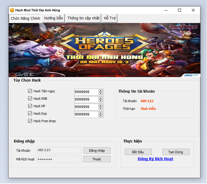 Hack Mod Thời Đại Anh Hùng