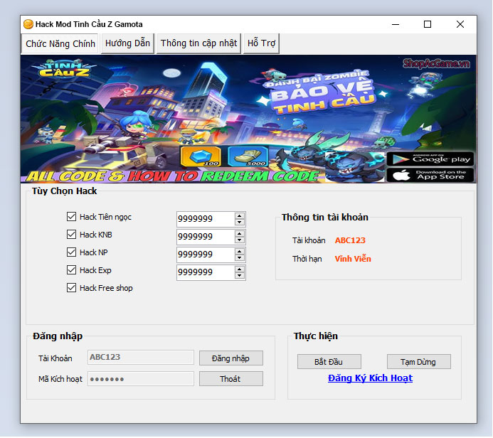 Hack Mod Tinh Cầu Z Gamota