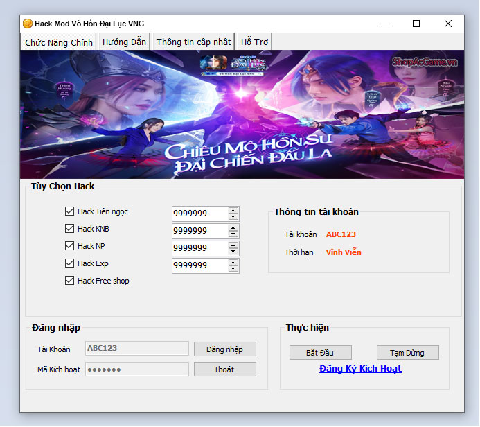 Hack Mod Võ Hồn Đại Lục VNG