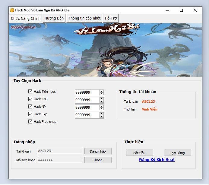 Hack Mod Võ Lâm Ngũ Bá RPG Idle