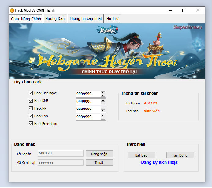 Hack Mod Kiếm Vũ CMN Thành Công 100%
