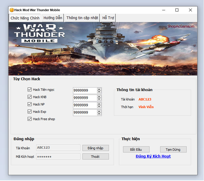 Hack Mod War Thunder Mobile