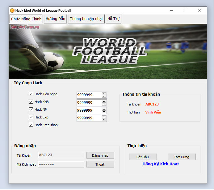 Hack Mod World of League Football