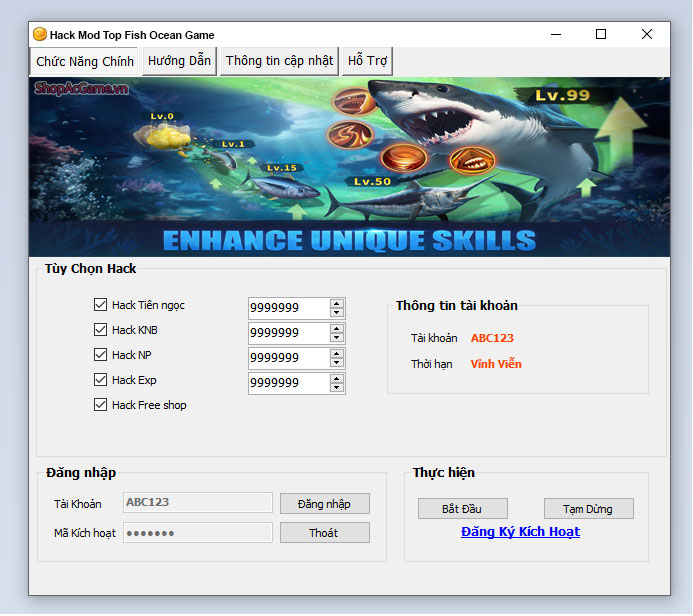 Hack Mod Top Fish Ocean Game