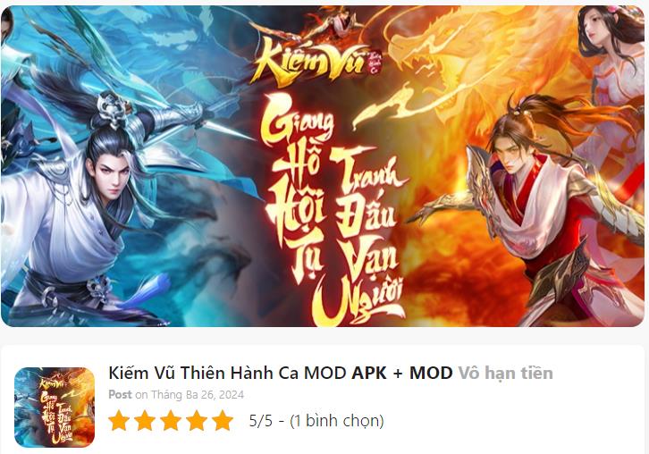 Hack Mod Kiếm Vũ Thiên Hành Ca Thành Công 100%