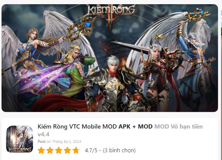 Hack Mod Kiếm Rồng VTC