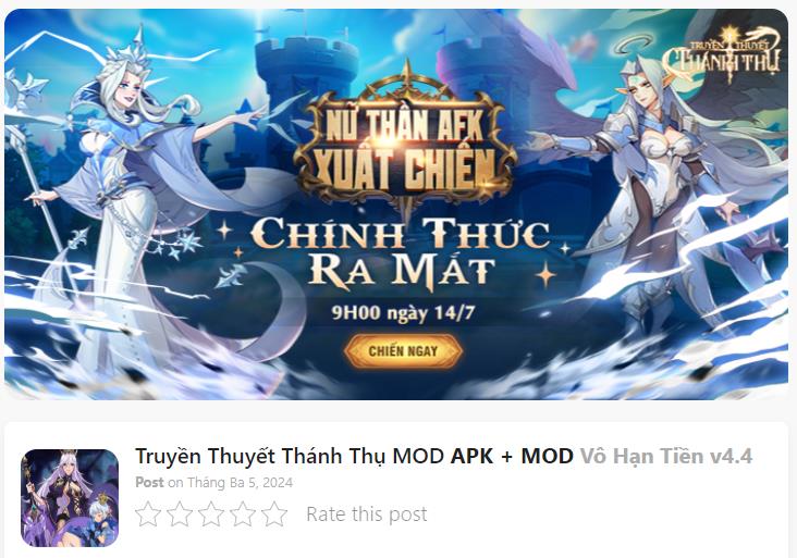 Hack Mod Truyền Thuyết Thánh Thụ