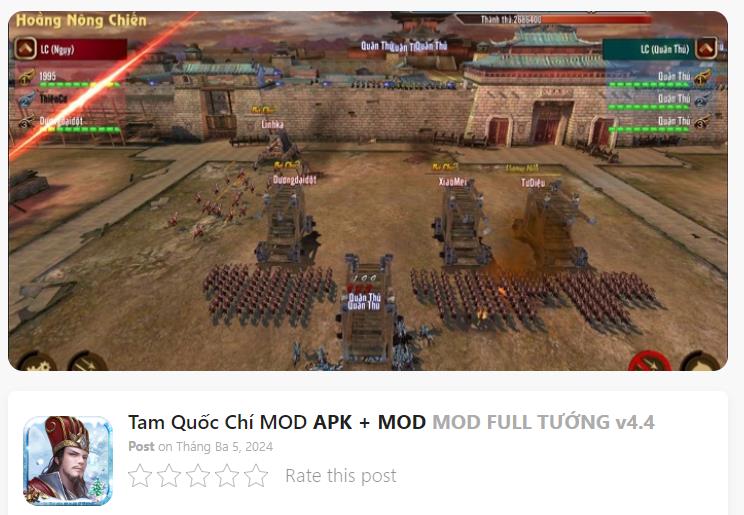 Hack Mod Tam Quốc Chí