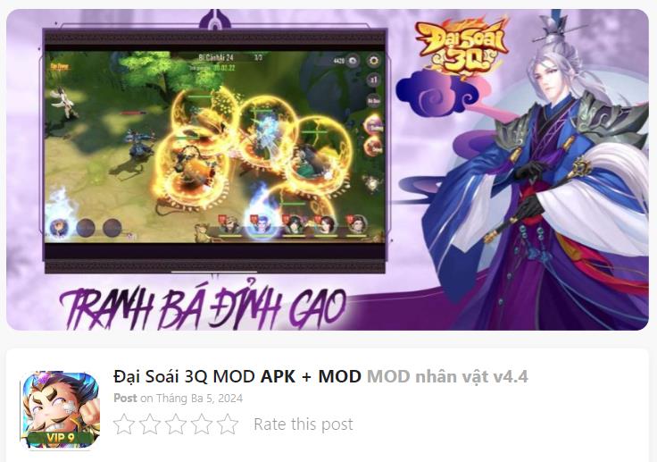 Hack Mod Đại Soái 3Q Thành Công 100%