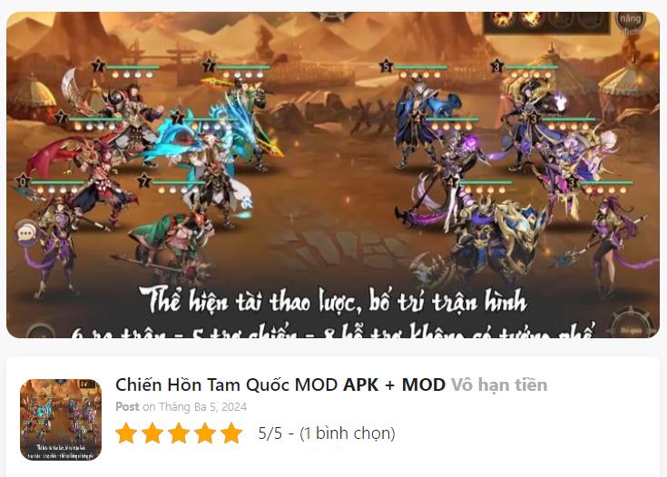 Hack Mod Chiến Hồn Tam Quốc