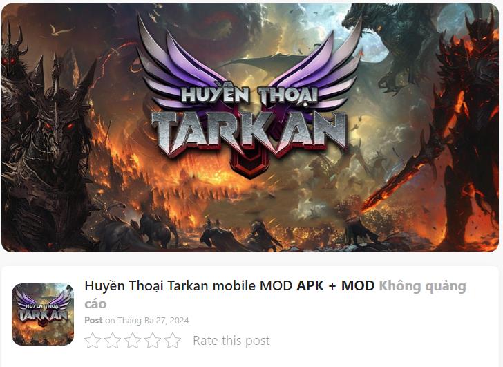 Hack Mod Huyền Thoại Tarkan mobile