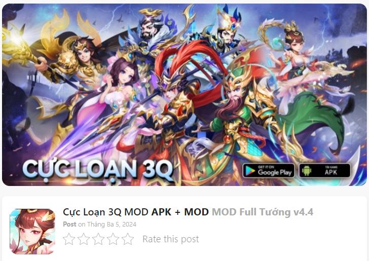 Hack Mod Cực Loạn 3Q Thành Công 100%