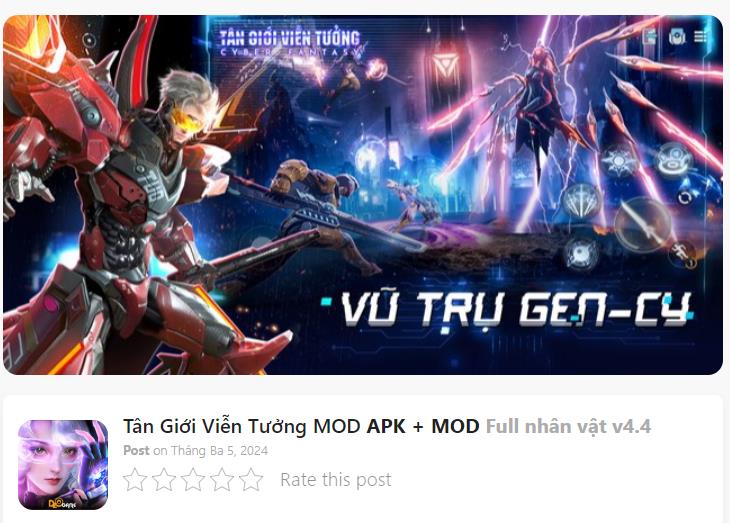 Hack Mod Tân Giới Viễn Tưởng