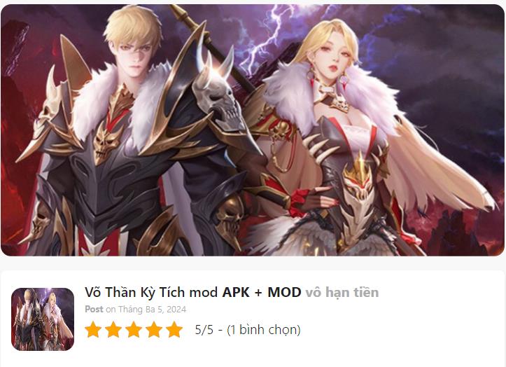 Hack Mod Võ Thần Kỳ Tích