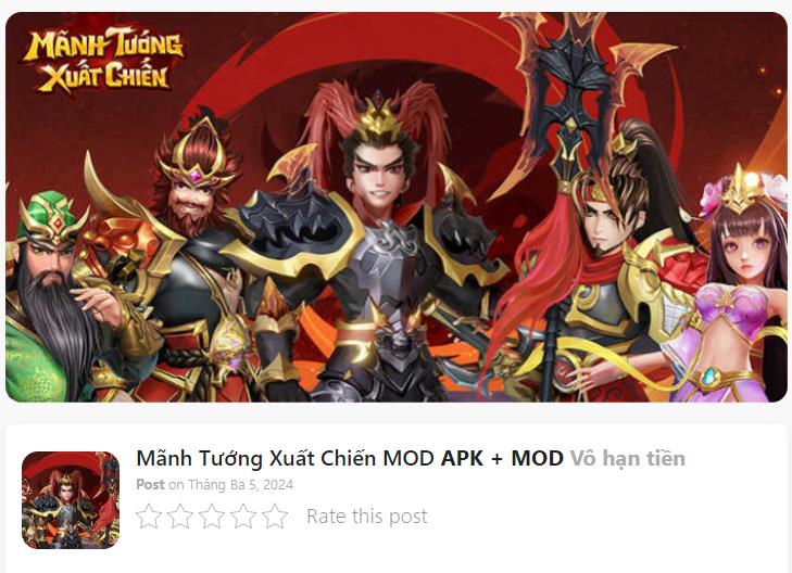 Hack Mod Mãnh Tướng Xuất Chiến