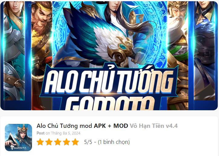 Hack Mod Alo Chủ Tướng Thành Công 100%