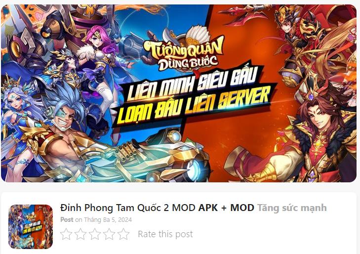 Hack Mod Đỉnh Phong Tam Quốc 2