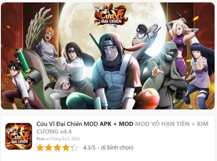 Hack Mod Cửu Vĩ Đại Chiến