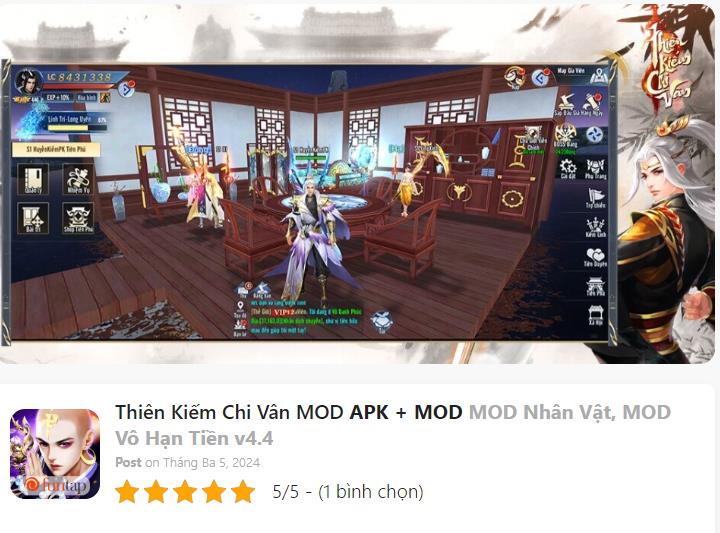 Hack Mod Thiên Kiếm Chi Vân Thành Công 100%