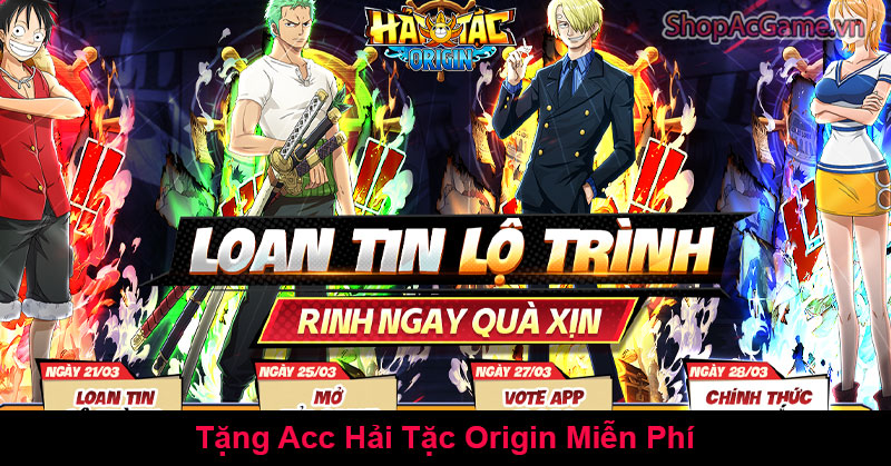 Tặng Acc Hải Tặc Origin