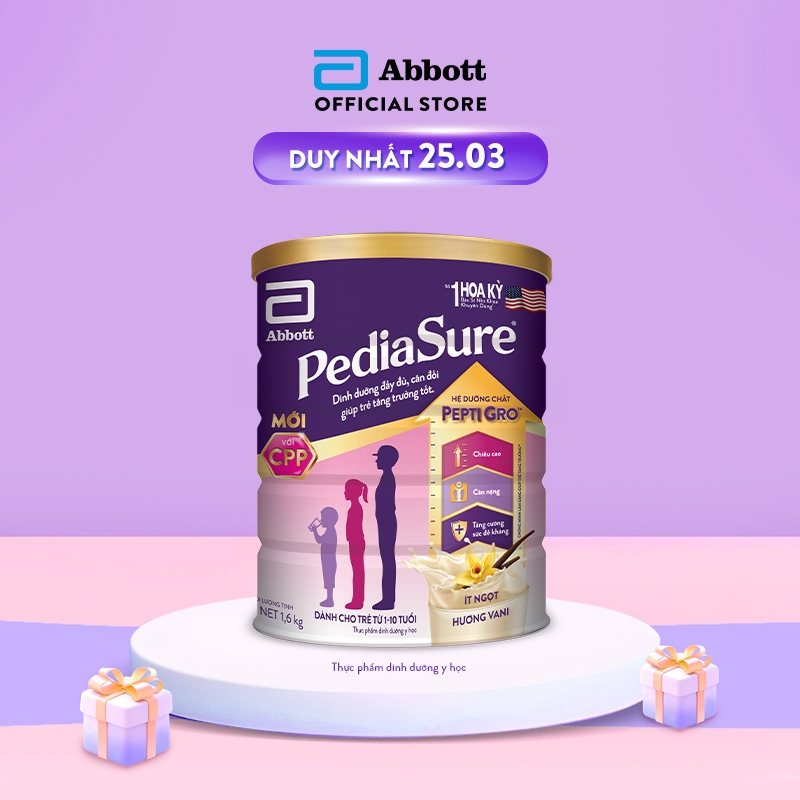 Review Sữa bột Pediasure 1.6kg hương vani