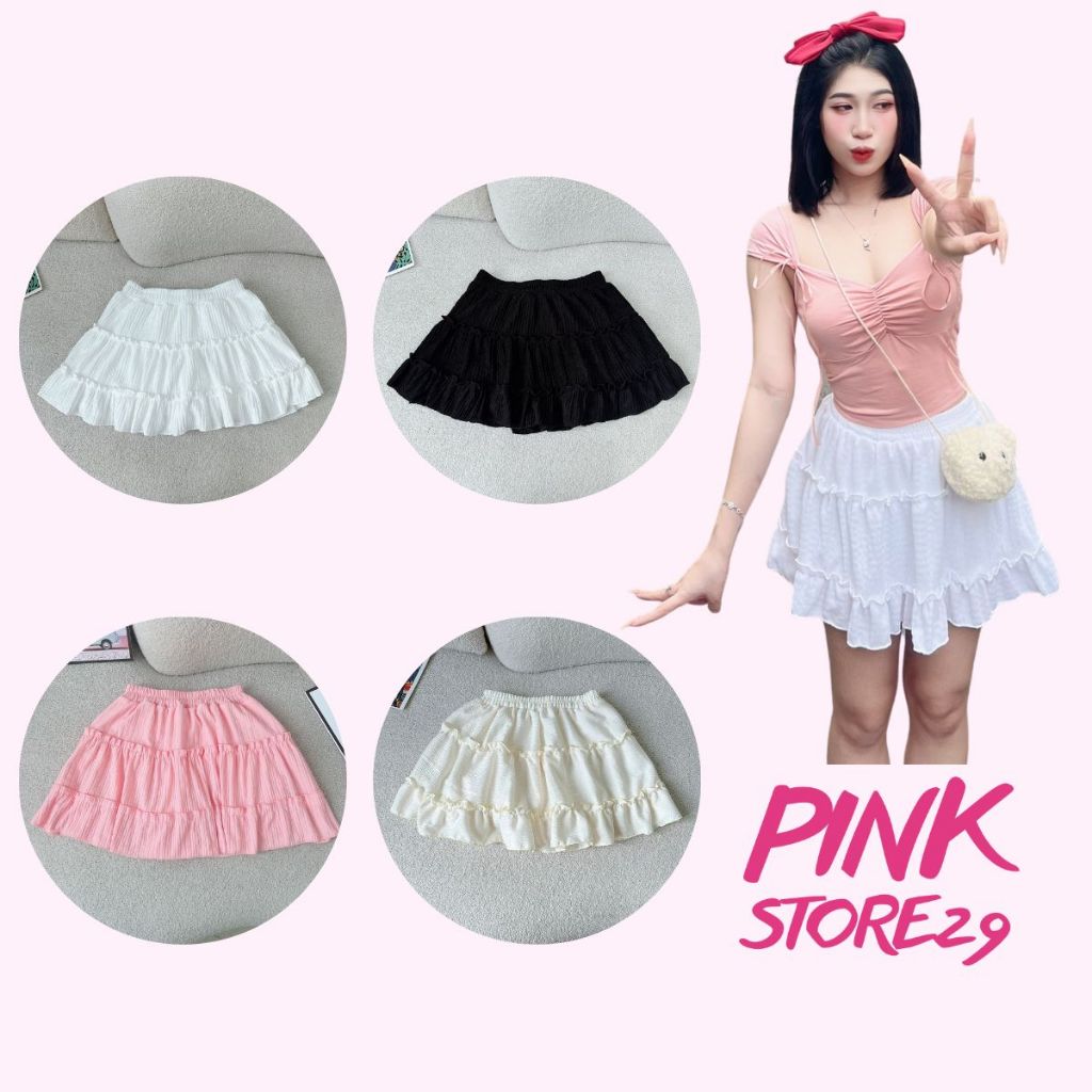 Review Chân váy kiểu bèo 2 tầng PINKSTORE29